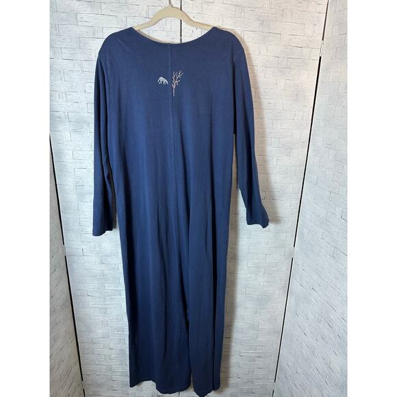 Cover charge women’s dress knit navy blue painted pockets Lagenlook art teacher - Picture 2 of 13